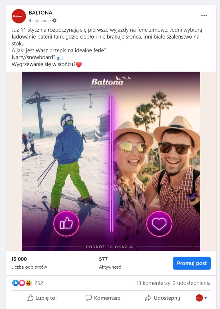 Baltona facebook post grafika wpis instagram social media