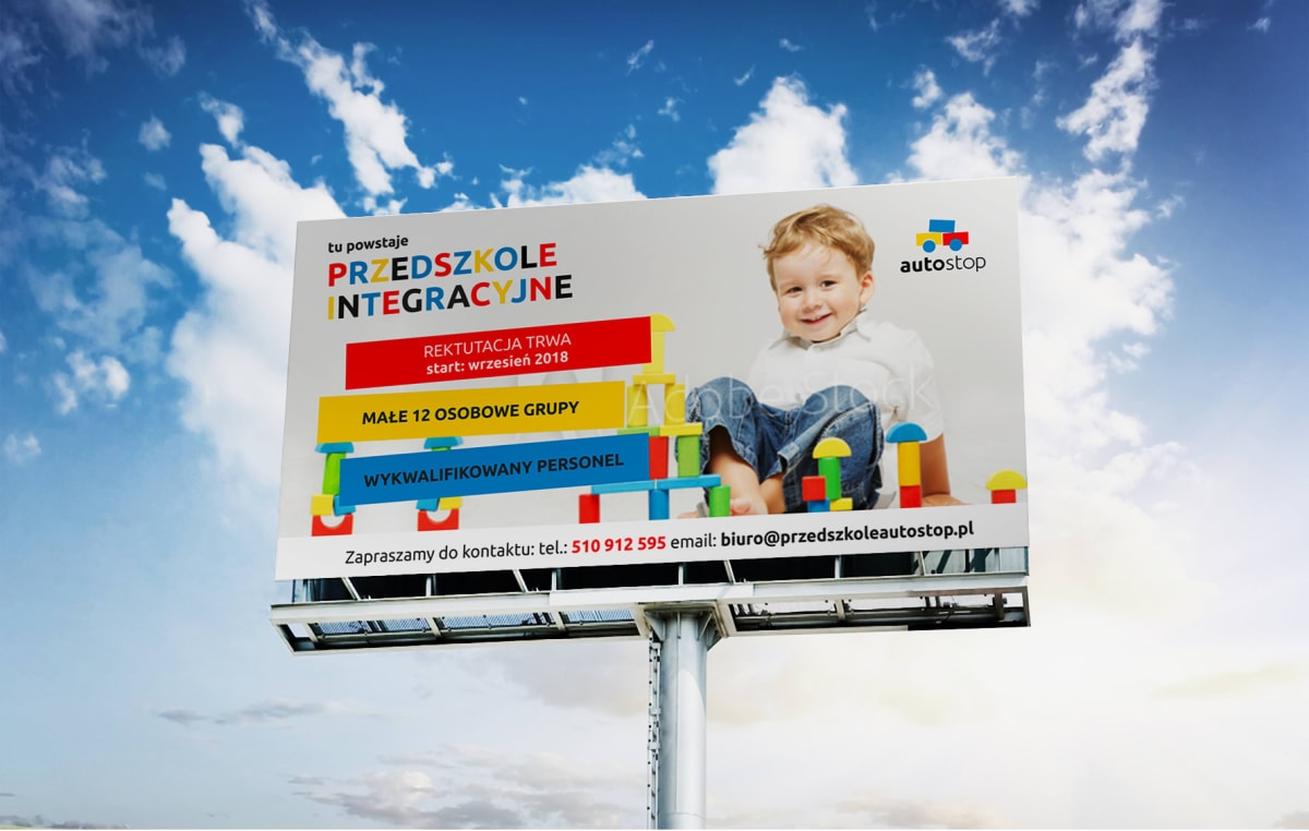 przedszkole integracyjne autostop billboard banner projekt grafika 3
