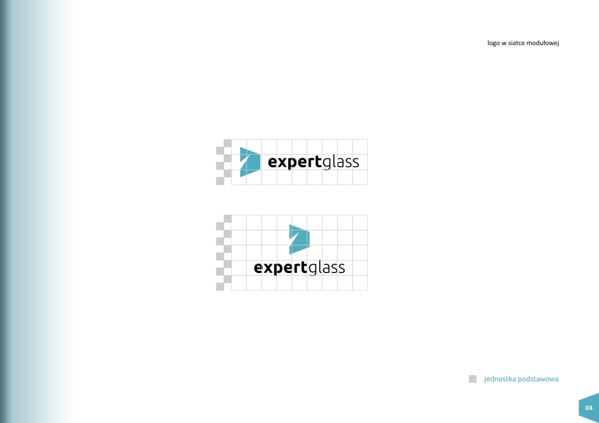 Expert glass brandbook logo księga identyfikacji